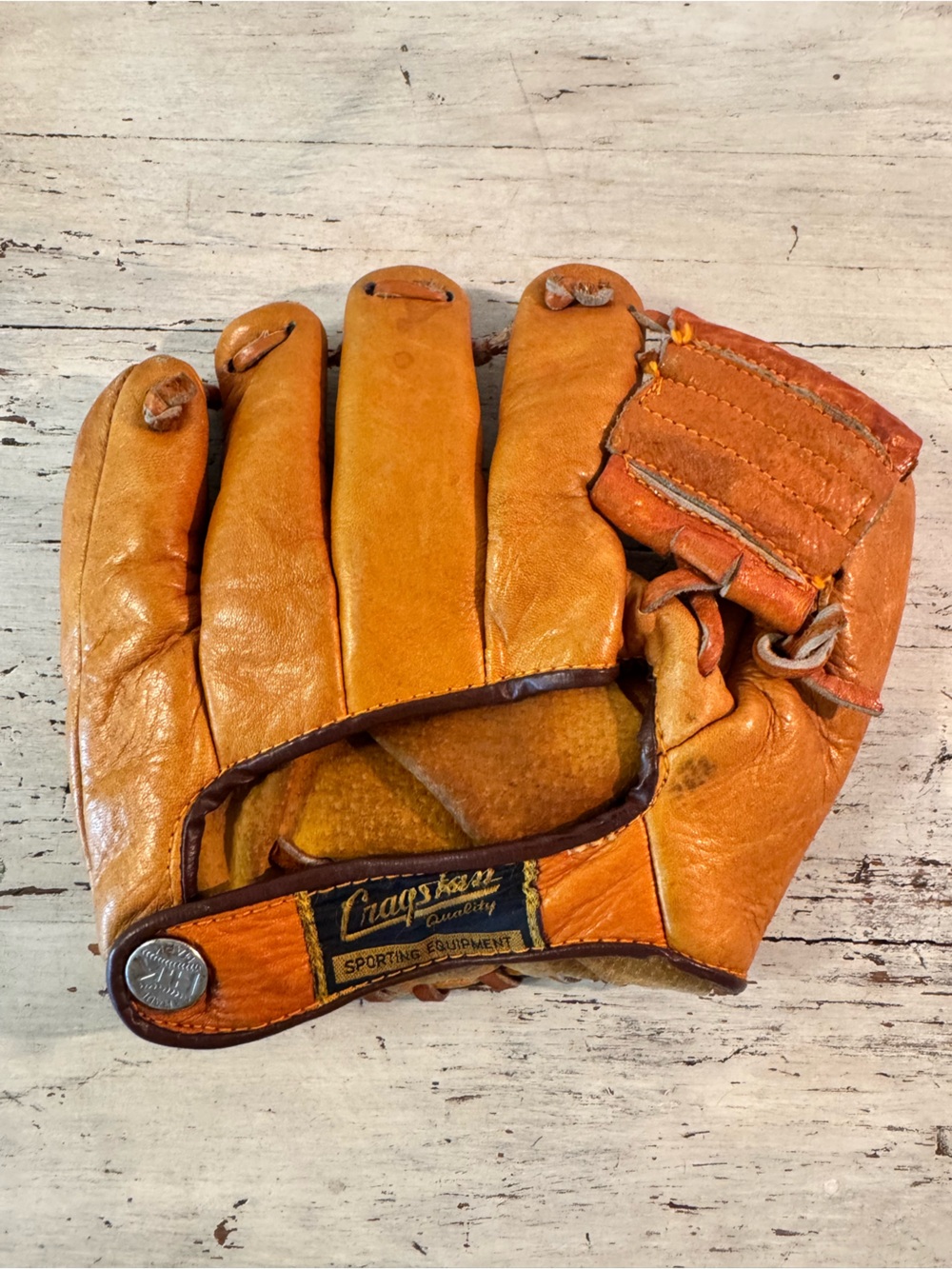 Vintage 1960s Cragstan JG-535 Big League Leather Baseball Glove Fielders Mitt